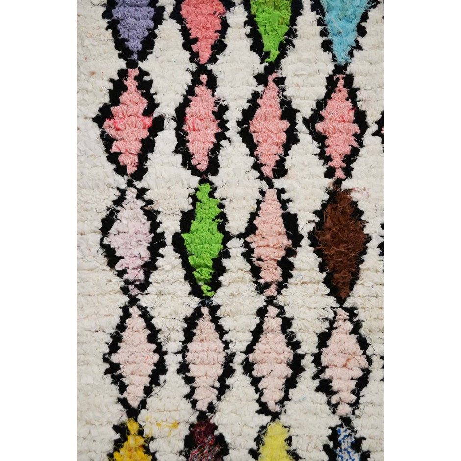 Tapis boucherouite 1m x 60cm multicolore N°180