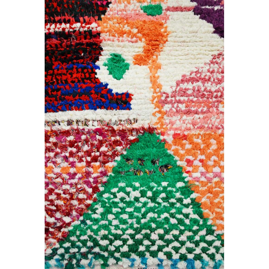 Tapis boucherouite 1m20 x 74cm multicolore N°183